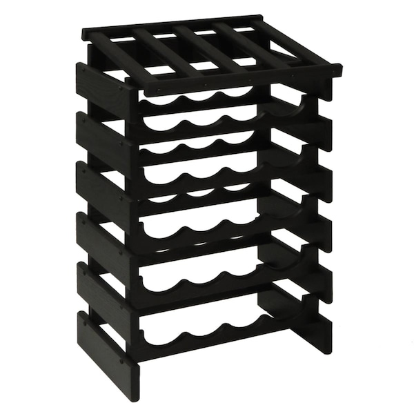 Wooden Mallet 24 Bottle Dakota Wine Rack with Display Top - Black - WRD45BK