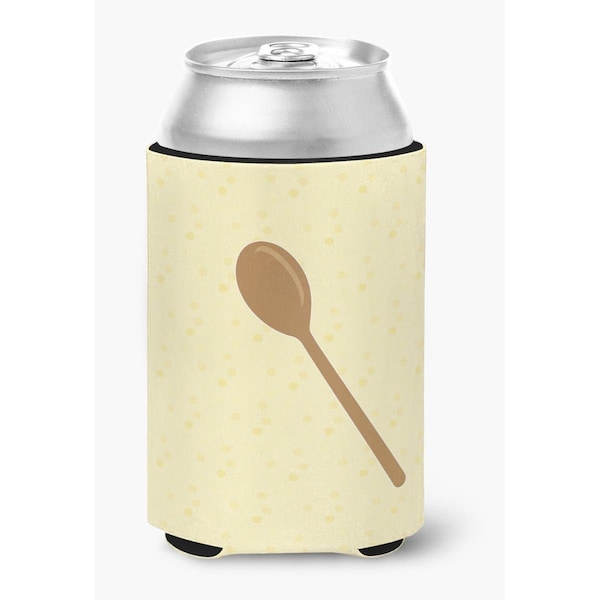 Carolines Treasures Wooden Spoon on Yellow Can or Bottle Hugger - BB7285CC