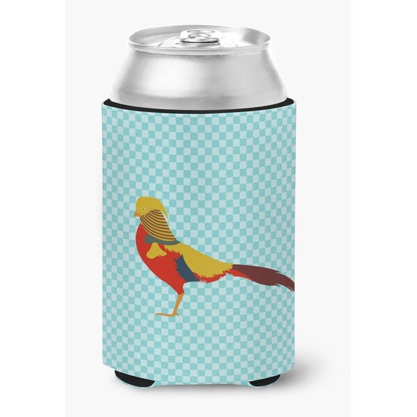 Carolines Treasures Golden or Chinese Pheasant Blue Check Can or Bottle Hugger - BB8102CC
