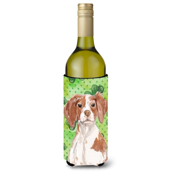 Carolines Treasures Brittany Spaniel St. Patricks Wine Bottle Beverge Insulator Hugger - BB9539LITERK