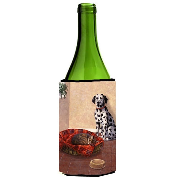 Carolines Treasures Dalmatian Somebody is in My Bed Wine Bottle Can cooler Hugger - BDBA0305LITERK