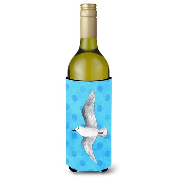 Carolines Treasures Sea Gull Blue Polkadot Wine Bottle Beverge Insulator Hugger - BB8226LITERK