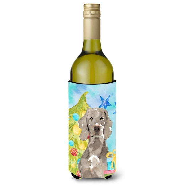 Carolines Treasures Christmas Tree Weimaraner Wine Bottle Beverge Insulator Hugger - CK1859LITERK