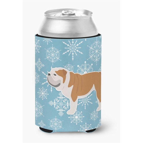 Carolines Treasures Winter Snowflake English Bulldog Can or Bottle Hugger - BB3562CC