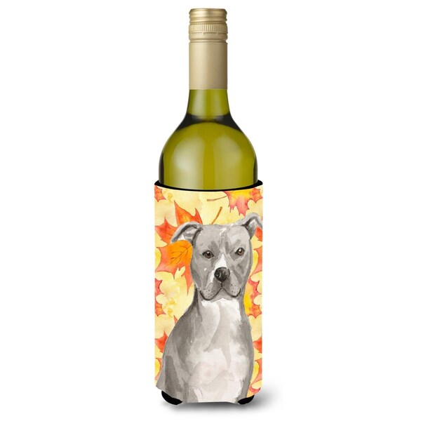 Carolines Treasures Staffordshire Bull Terrier Fall Wine Bottle Beverge Insulator Hugger - BB9500LITERK