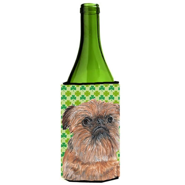Carolines Treasures Brussels Griffon St Patricks Irish Wine bottle sleeve Hugger - 24 oz. - SC9572LITERK