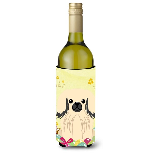 Carolines Treasures Easter Eggs Pekingnese Cream Wine Bottle Beverge Insulator Hugger - BB6106LITERK