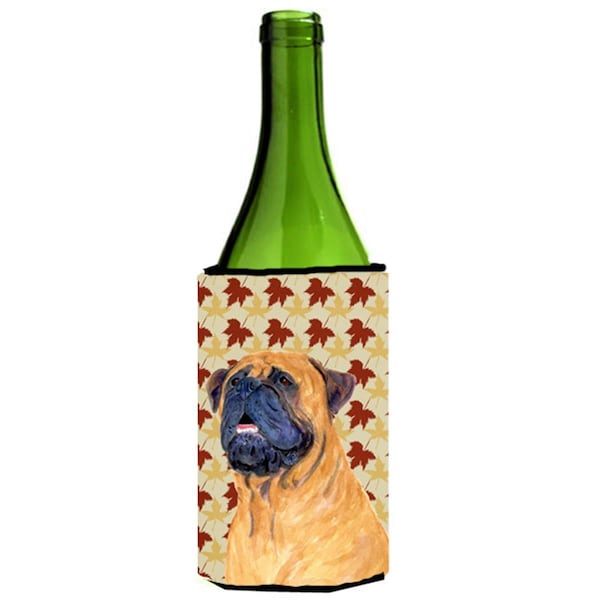 Carolines Treasures Mastiff Fall Leaves Portrait Wine Bottle  Hugger - 24 oz. - SS4336LITERK
