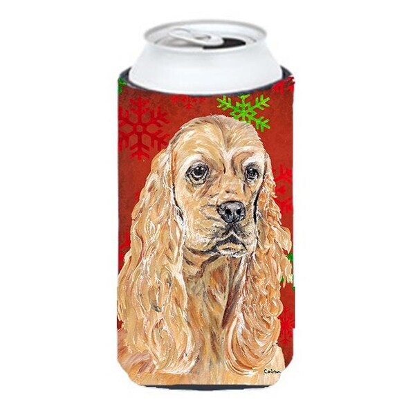 Carolines Treasures Carolines Treasures SC9584TBC Cocker Spaniel Red Snowflake Christmas Tall Boy bottle sleeve Hugger - 22 To 24 oz. - SC9584TBC