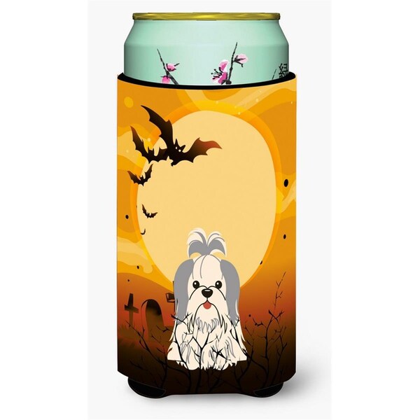 Carolines Treasures Halloween Shih Tzu Silver White Tall Boy Beverage Insulator Hugger - BB4351TBC
