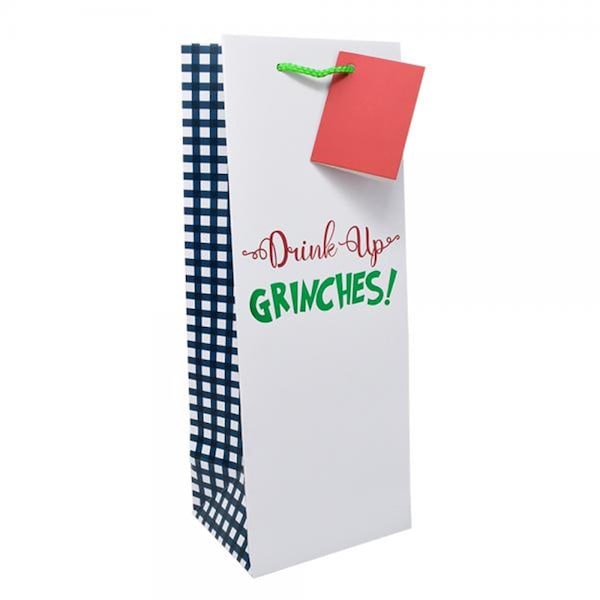 Wrap-Art Drink Up Grinches Wine Bag, Multi Color - 27037