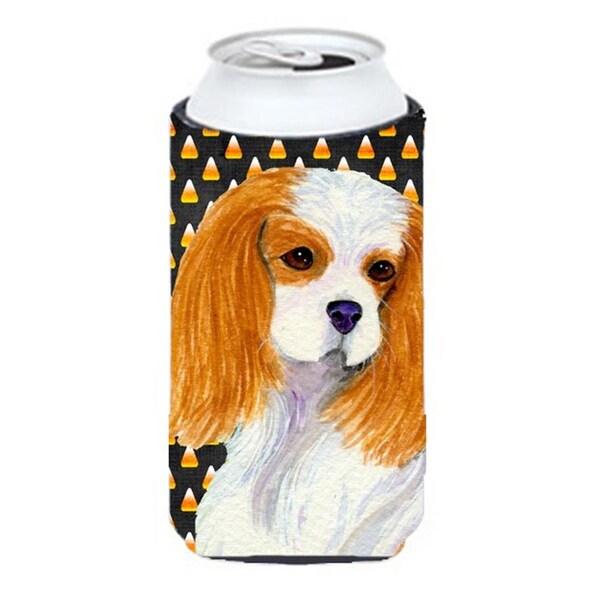 Carolines Treasures Cavalier Spaniel Candy Corn Halloween Portrait Tall Boy  Hugger - SS4320TBC