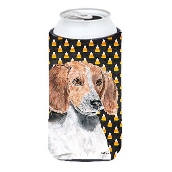 Carolines Treasures English Foxhound Halloween Candy Corn Tall Boy bottle sleeve Hugger - SC9537TBC