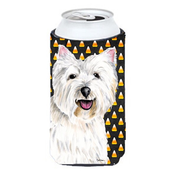 Carolines Treasures Westie Candy Corn Halloween Portrait Tall Boy Hugger - 22 To 24 oz. - SC9180TBC
