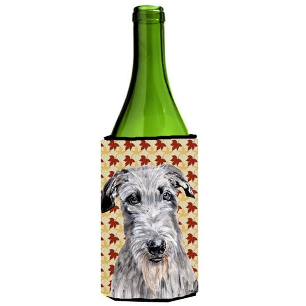 Carolines Treasures Scottish Deerhound Fall Leaves Wine bottle sleeve Hugger  24 Oz. - SC9682LITERK