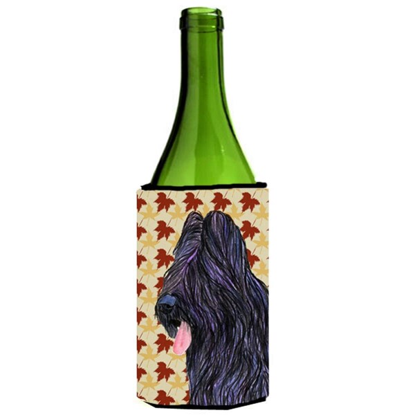 Carolines Treasures Briard Fall Leaves Portrait Wine bottle sleeve Hugger - SS4367LITERK