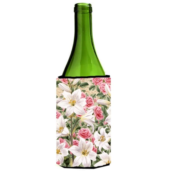 Carolines Treasures Lilies & Roses by Sarah Adams Wine Bottle Can cooler Hugger - ASAD115LITERK