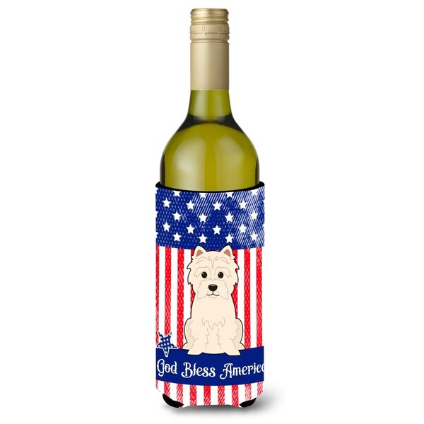 Carolines Treasures Patriotic USA Westie Wine Bottle Beverge Insulator Hugger - BB3037LITERK
