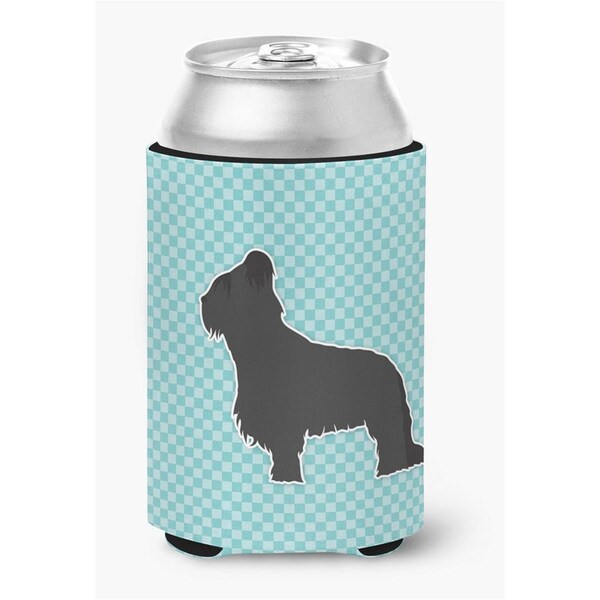 Carolines Treasures Briard Checkerboard Blue Can or Bottle Hugger - BB3726CC