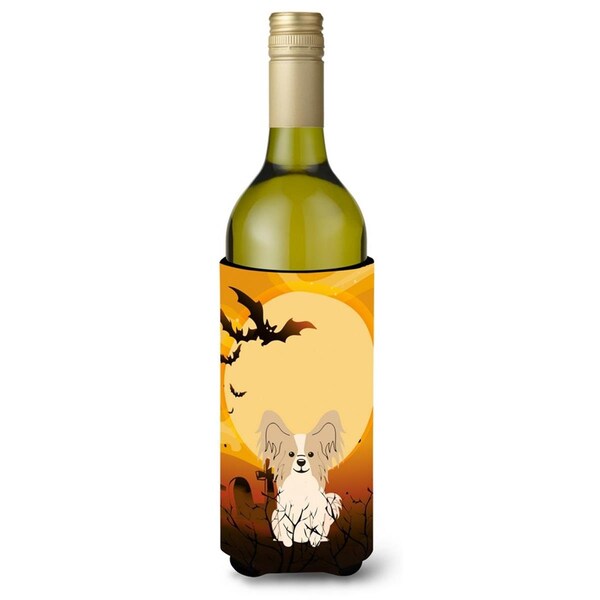 Carolines Treasures Halloween Papillon Sable White Wine Bottle Beverge Insulator Hugger - BB4343LITERK