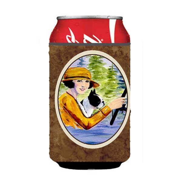 Carolines Treasures Woman Driving With Her Boston Terrier Can Or bottle sleeve Hugger - 12 oz. - SS8534CC