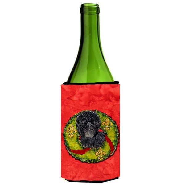 Carolines Treasures Affenpinscher Cristmas Wreath Wine bottle sleeve Hugger - SS4198LITERK