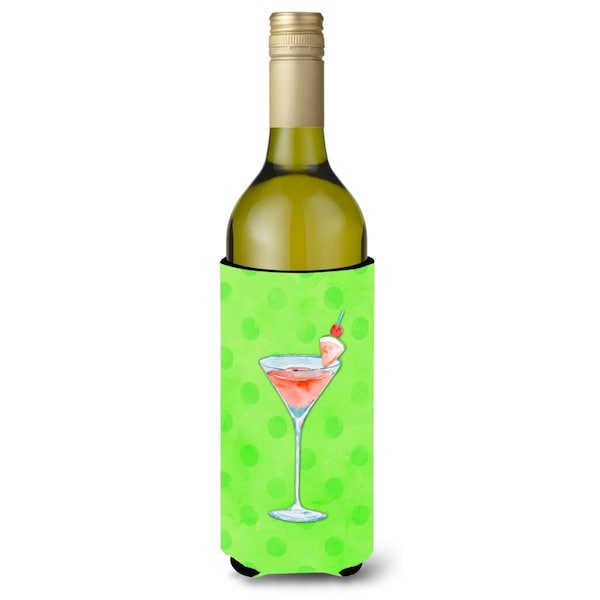 Carolines Treasures Summer Martini Green Polkadot Wine Bottle Beverge Insulator Hugger - BB8215LITERK