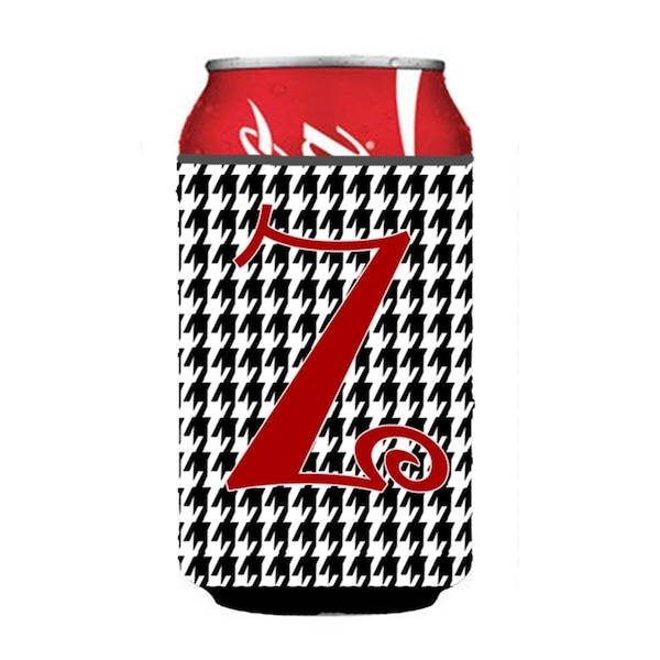 Carolines Treasures Letter Z Initial Monogram - Houndstooth Black Can Or Bottle  Hugger - CJ1035-ZCC