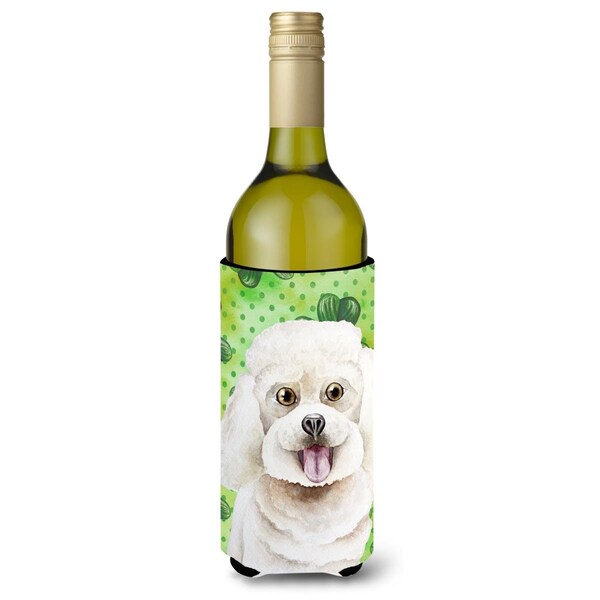 Carolines Treasures Bichon Frise Shamrocks Wine Bottle Beverge Insulator Hugger - CK1402LITERK