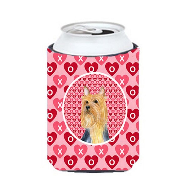 Carolines Treasures Silky Terrier Valentines Love And Hearts Can Or Bottle  Hugger - 12 oz. - LH9136CC