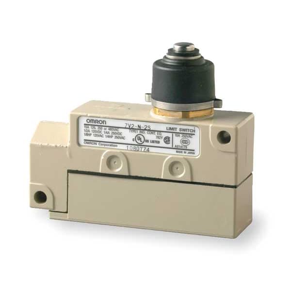 Interruptor de límite Omron, émbolo, SPDT, 10A @ 480V AC, Ubicación del actuador: Parte superior - ZV2N2S