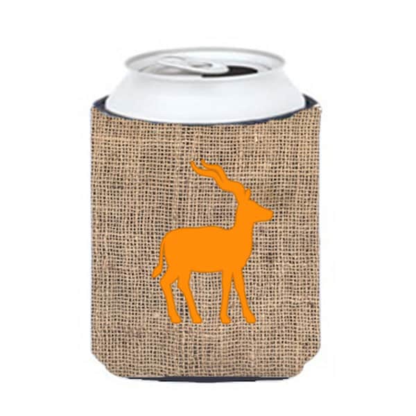 Carolines Treasures Deer Burlap And Orange Can Or Bottle  Hugger - BB1121-BL-OR-CC