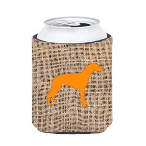 Carolines Treasures Greyhound Burlap And Orange Can Or Bottle  Hugger - BB1086-BL-OR-CC