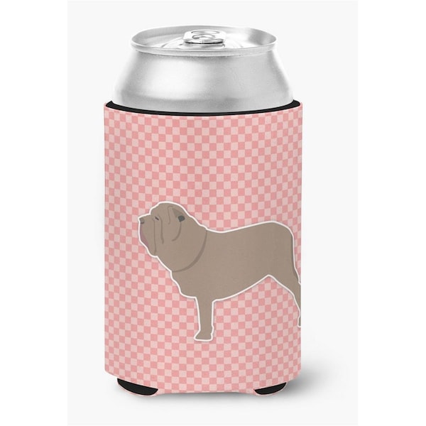 Carolines Treasures Neapolitan Mastiff Checkerboard Pink Can or Bottle Hugger - BB3665CC