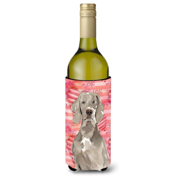 Carolines Treasures Love a Weimaraner Wine Bottle Beverge Insulator Hugger - CK1748LITERK