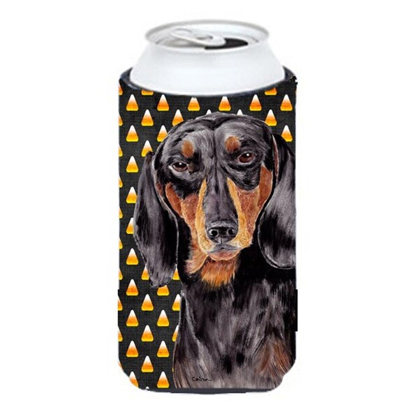 Carolines Treasures Dachshund Candy Corn Halloween Portrait Tall Boy  Hugger - 22 To 24 oz. - SC9174TBC