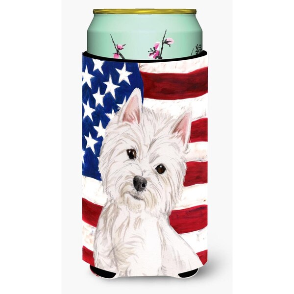 Carolines Treasures Westie Patriotic Tall Boys Beverage Insulator Hugger - BB9359TBC