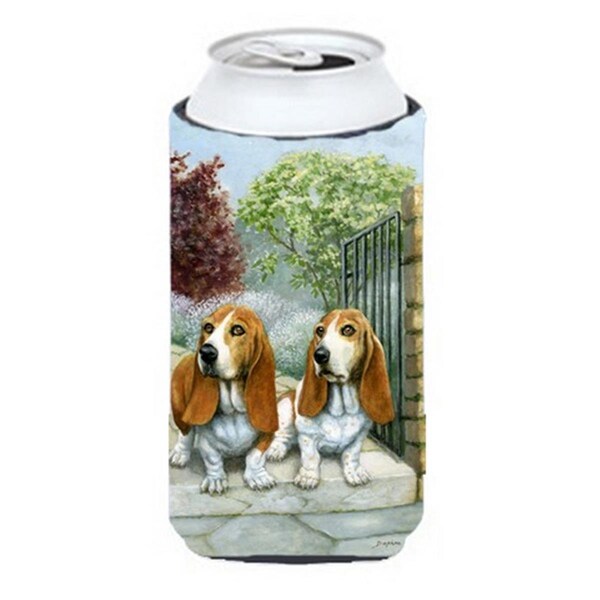 Carolines Treasures Basset Hounds in the Gate Tall Boy Can cooler Hugger - BDBA0390TBC