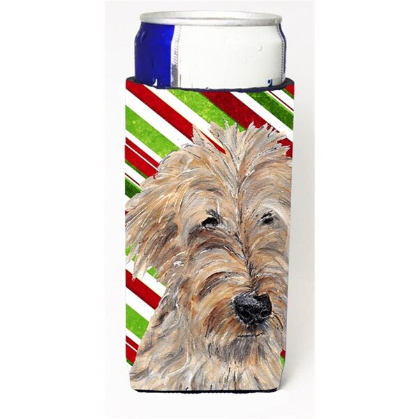 Carolines Treasures Goldendoodle Candy Cane Christmas Michelob Ultra bottle sleeves For Slim Cans - 12 oz. - SC9619MUK