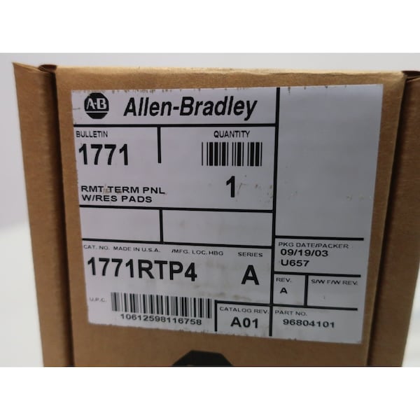 Panel de terminación RMT SER A para partes y accesorios de PLC y DCS - 1771RTP4A
