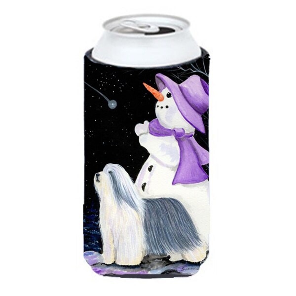 Carolines Treasures Snowman With Bearded Collie Tall Boy   Hugger - 22 To 24 oz. - SS8947TBC
