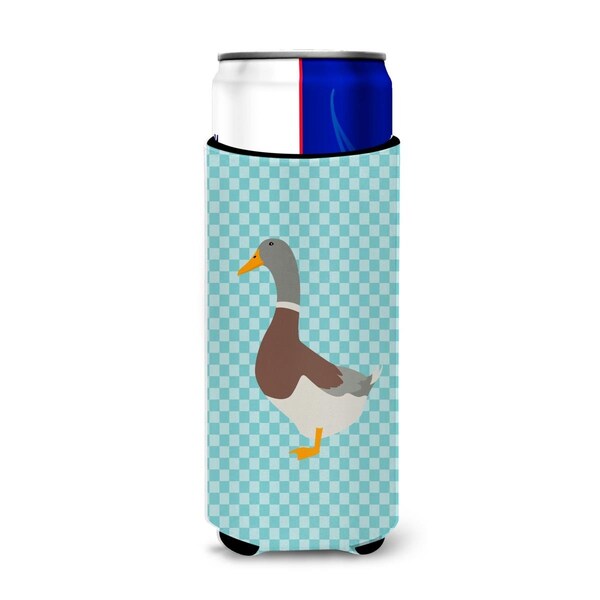 Carolines Treasures Saxony Sachsenente Duck Blue Check Michelob Ultra Hugger for Slim Cans - BB8037MUK