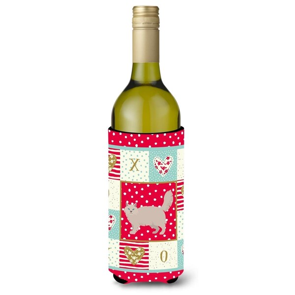 Carolines Treasures 24 oz Siberian Forest No.2 Cat Love Wine Bottle Hugger - CK5709LITERK