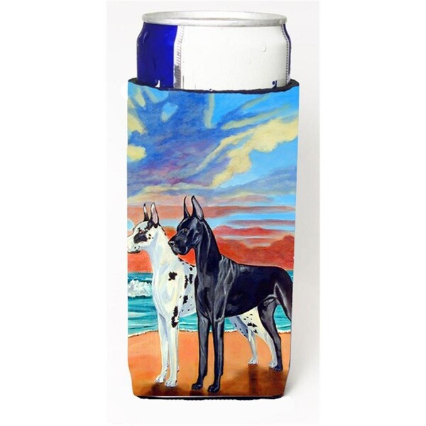 Carolines Treasures At Sunset Great Dane Harlequin and Black Michelob Ultra bottle sleeve for Slim Can - 7051MUK