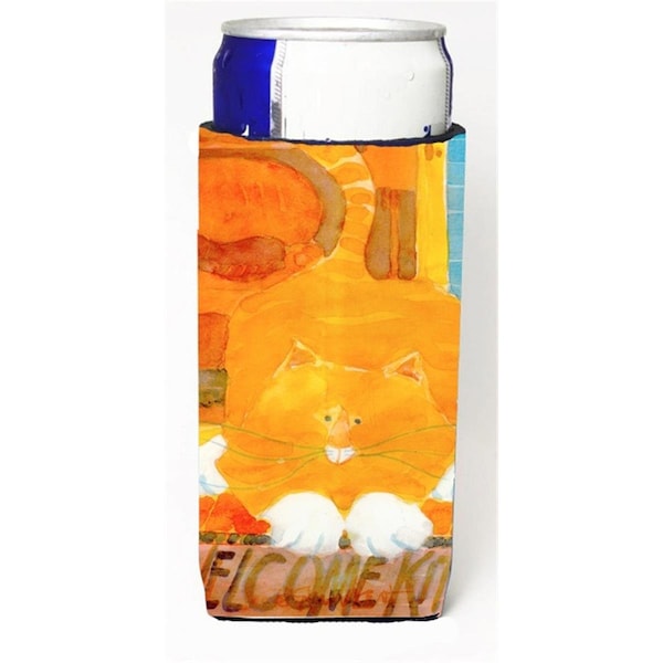 Carolines Treasures Big Orange Cat Welcome Michelob Ultra s for slim cans - 6010MUK