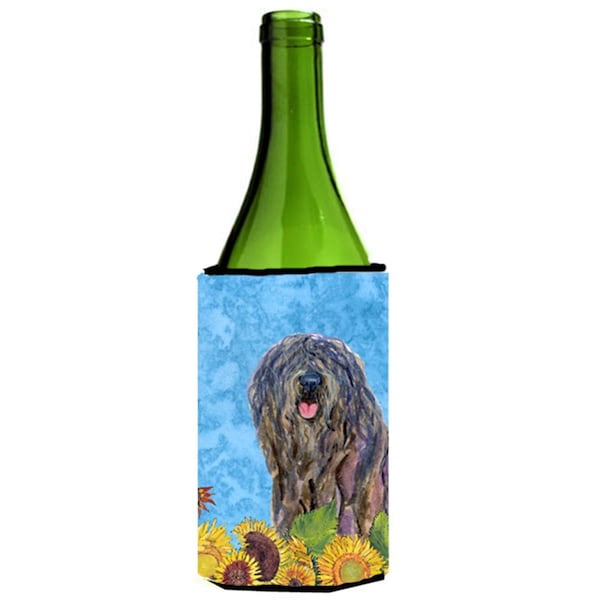 Carolines Treasures Bergamasco Sheepdog In Summer Flowers Wine bottle sleeve Hugger - 24 oz. - SS4157LITERK
