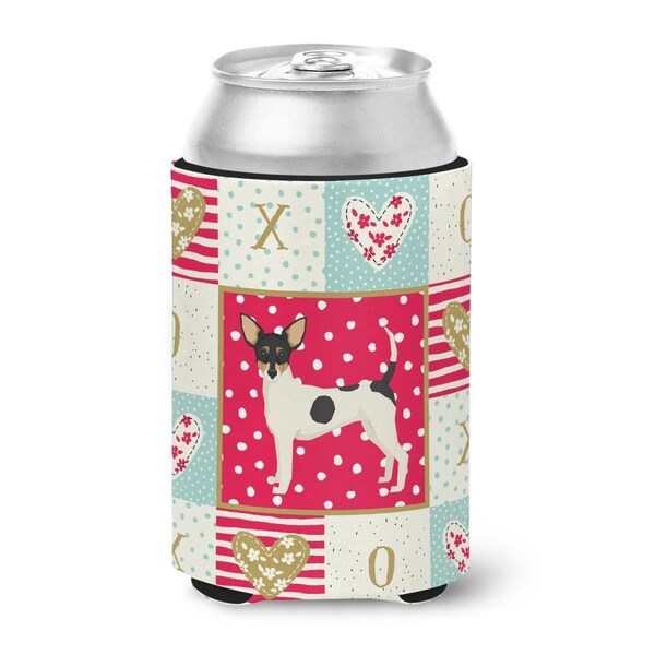 Carolines Treasures 12 oz Toy Fox Terrier Love Can or Bottle Hugger - CK5957CC