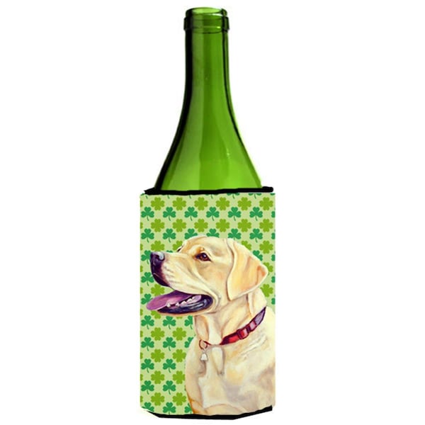 Carolines Treasures Labrador St. Patricks Day Shamrock Portrait Wine bottle sleeve Hugger 24 oz. - LH9203LITERK