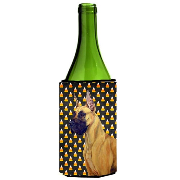 Carolines Treasures Great Dane Candy Corn Halloween Portrait Wine bottle sleeve Hugger - 24 oz. - LH9051LITERK