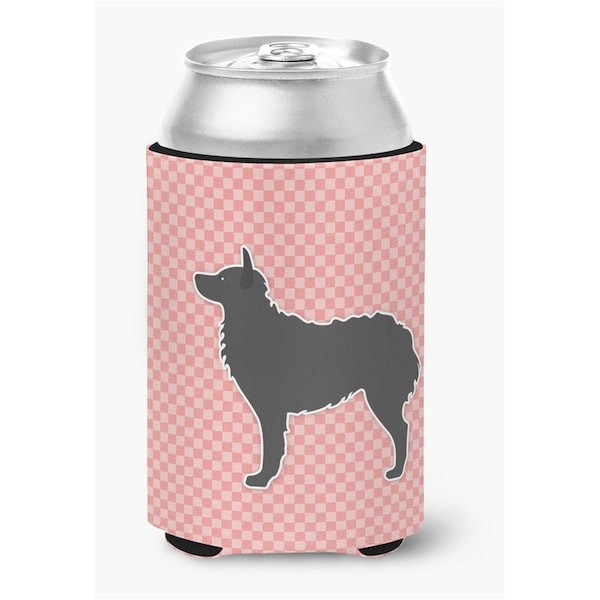 Carolines Treasures Croatian Sheepdog Checkerboard Pink Can or Bottle Hugger - BB3621CC